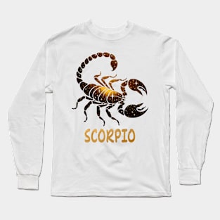 silhouette golden Scorpio Zodiac Sign Astrology born October November December Birthday Scorpio Zodiac Horoscope October November December Birthday Long Sleeve T-Shirt